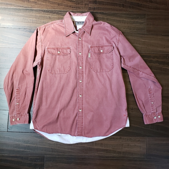 Columbia XCO Men's Sunwashed Maroon Cotton Casual - Picture 13 of 14